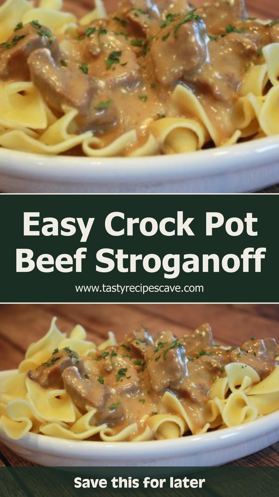 Crock Pot Beef Stroganoff With Creamy Mushroom Sauce — pin 2