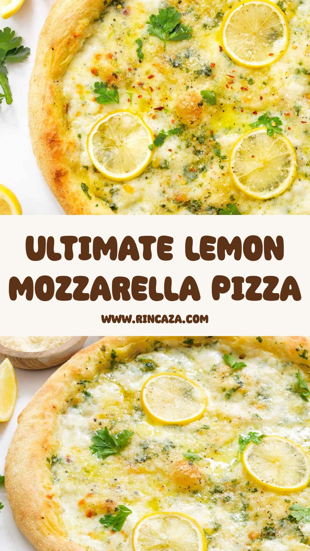 Lemon Pizza with Garlic Olive Oil Brine and Mozzarella — pin 1