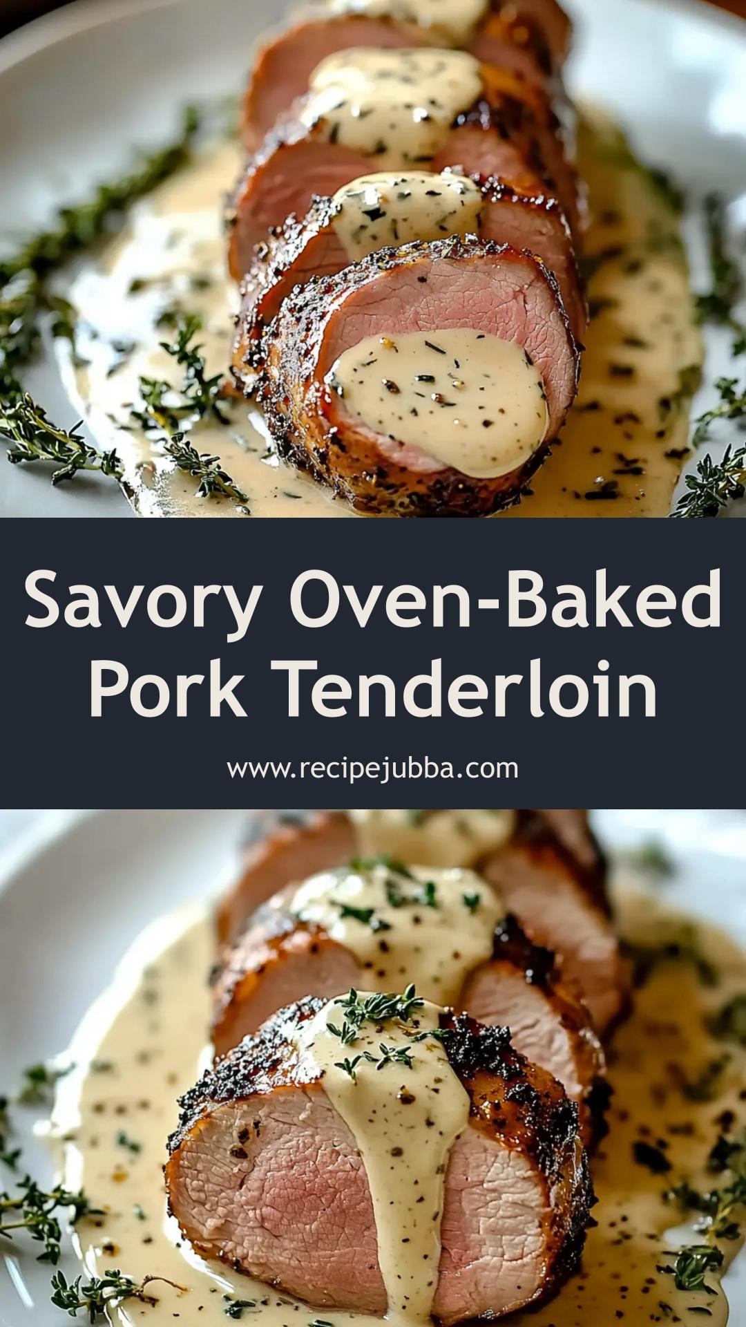 Savory Oven-Baked Pork Tenderloin with Creamy Dijon Sauce: Make-Ahead Comfort Dish — pin 3