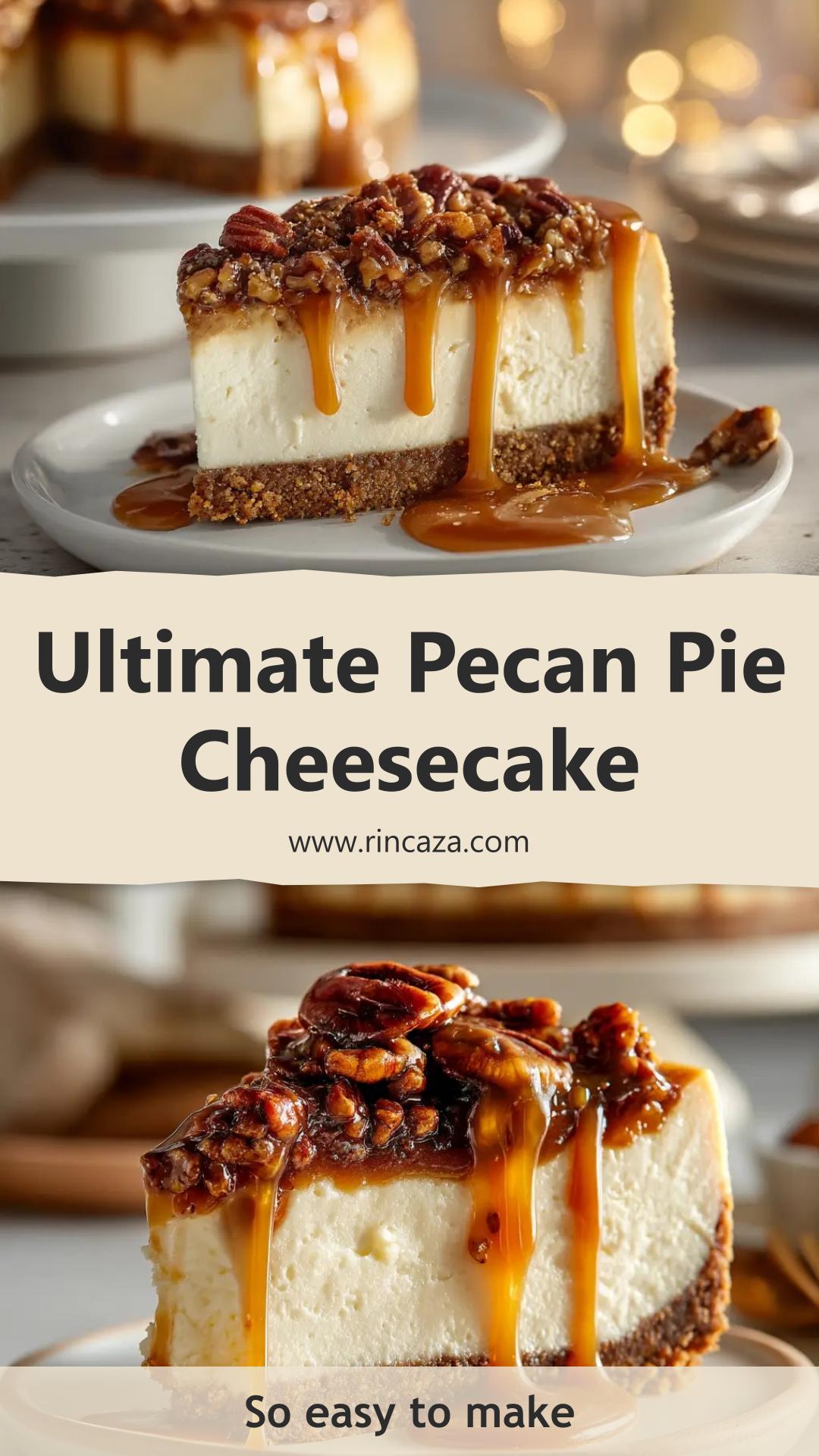 Pecan Pie Cheesecake with Graham Cracker Crust — pin 2