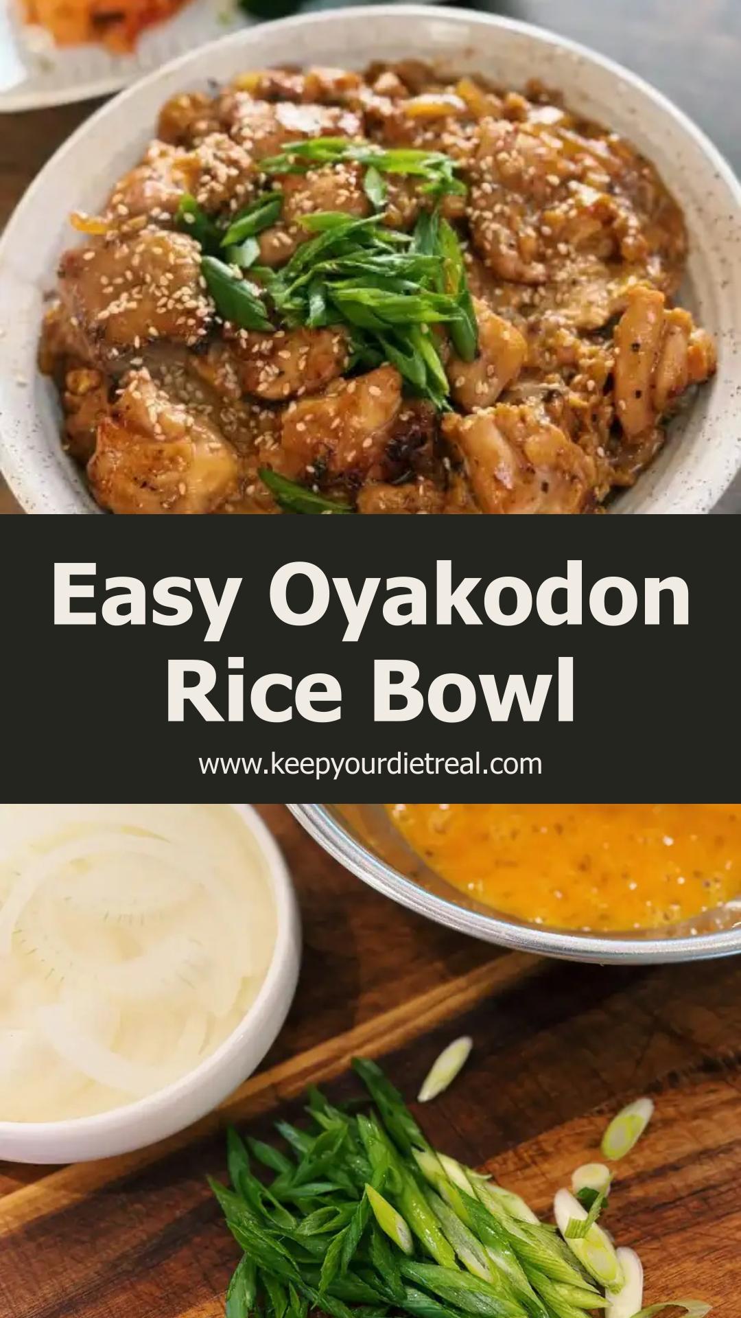 Easy Oyakodon: Japanese Chicken and Egg Rice Bowl With Silky Dashi Sauce — pin 1
