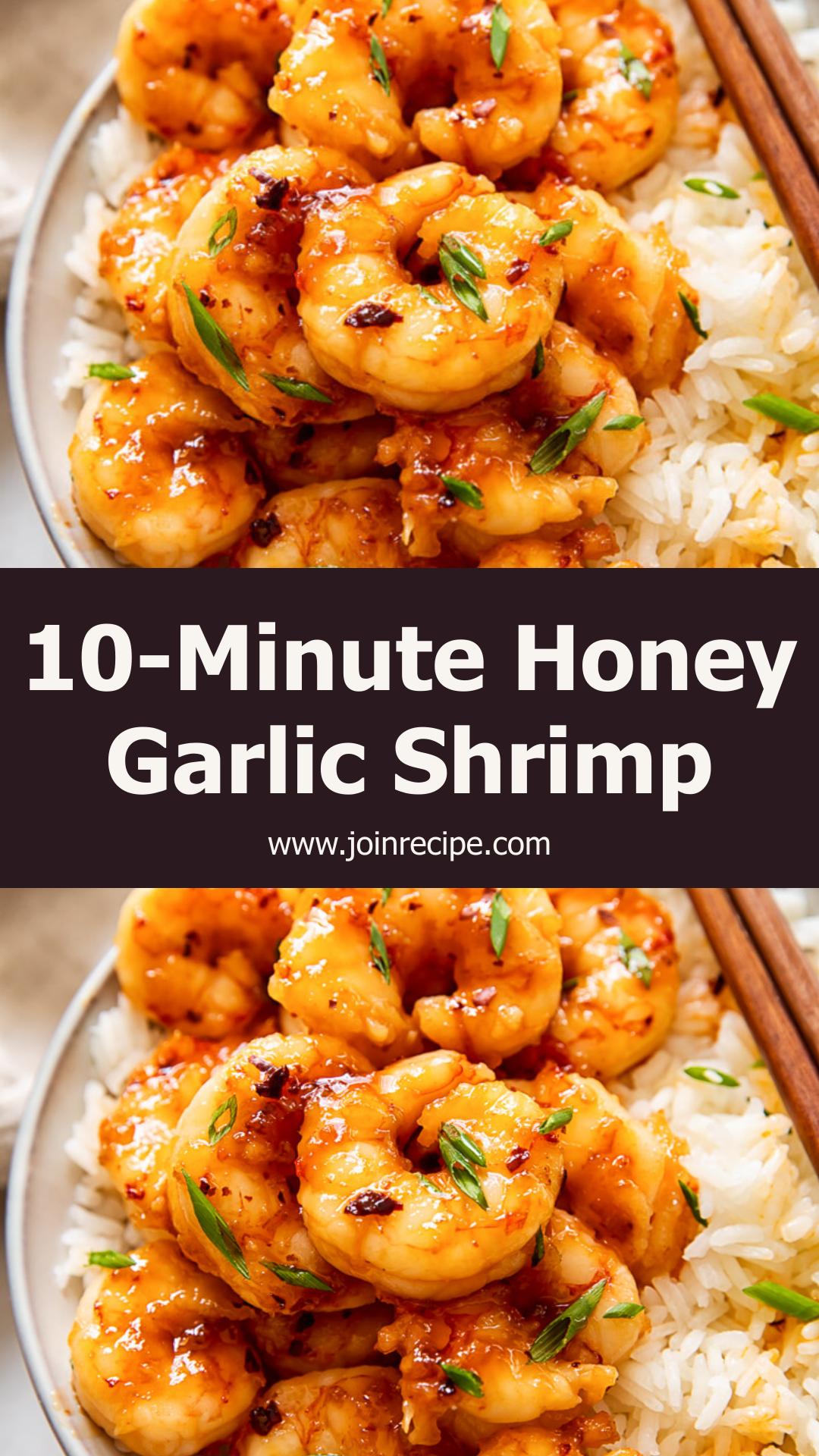 10-Minute Honey Garlic Shrimp with Ginger and Sticky Honey Sauce — pin 3