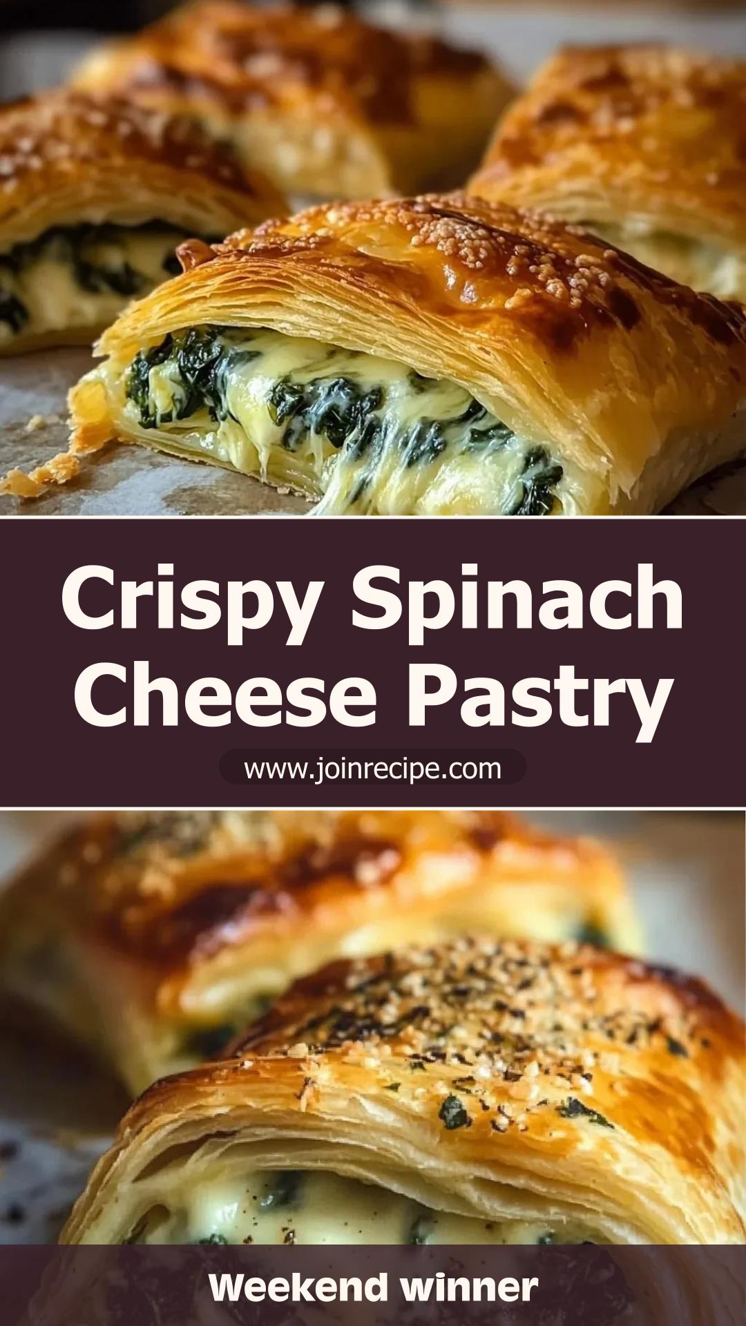 Cheese and Spinach Stuffed Pastry with Flaky Puff Pastry — pin 2