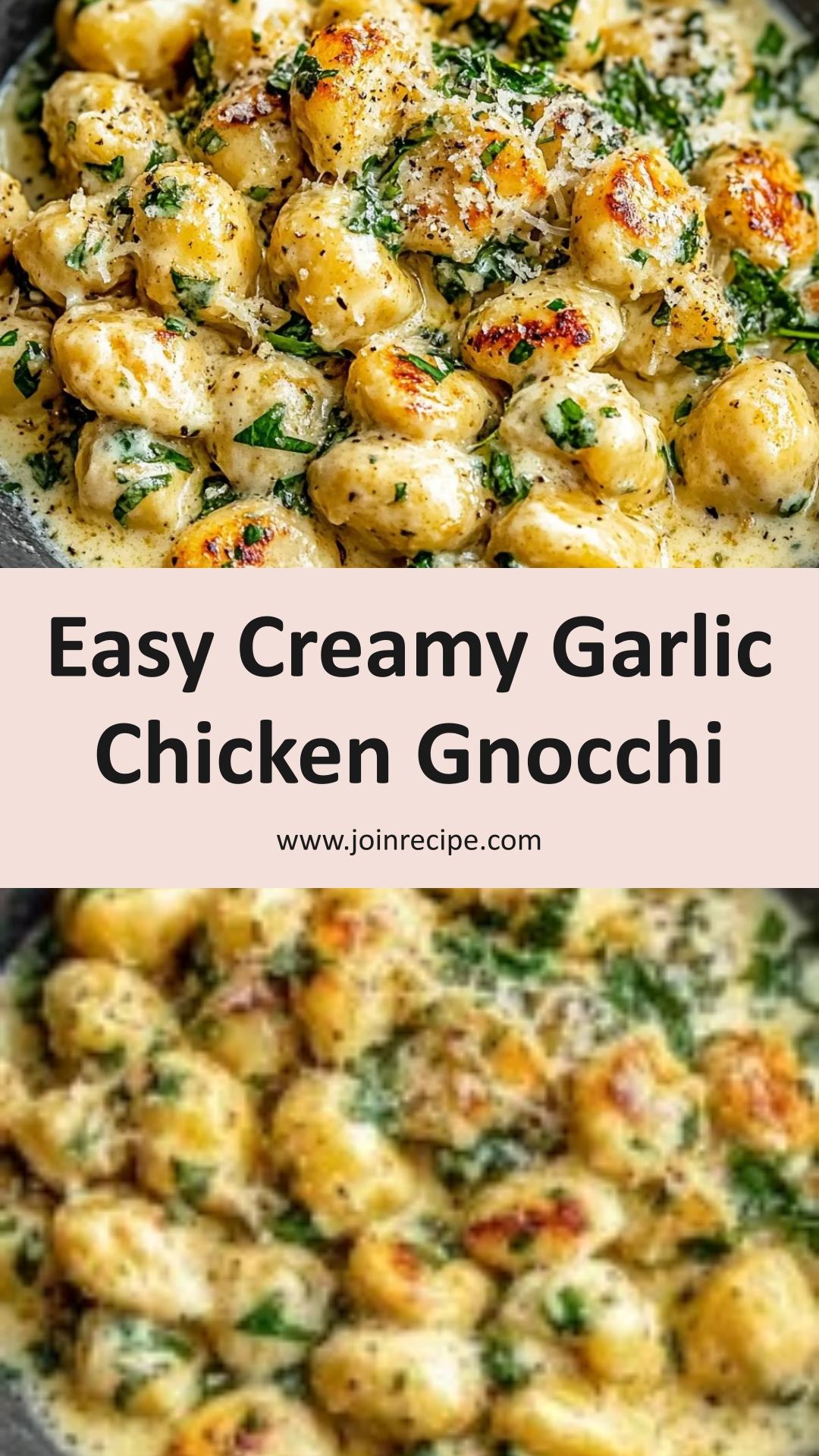 Gluten-Free Creamy Garlic Chicken Gnocchi: A Simple One-Pan Delight — pin 1