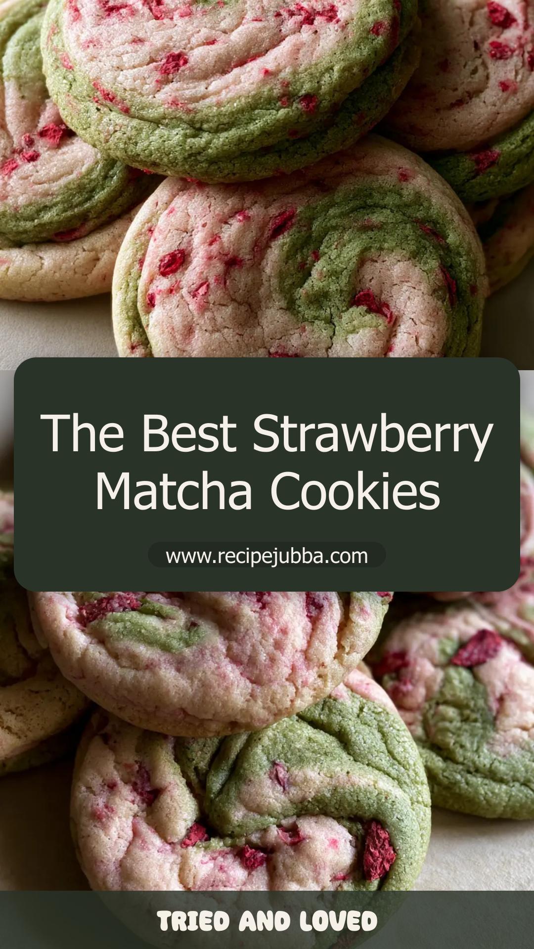 Strawberry Matcha Cookies With Freeze-Dried Strawberries — pin 1