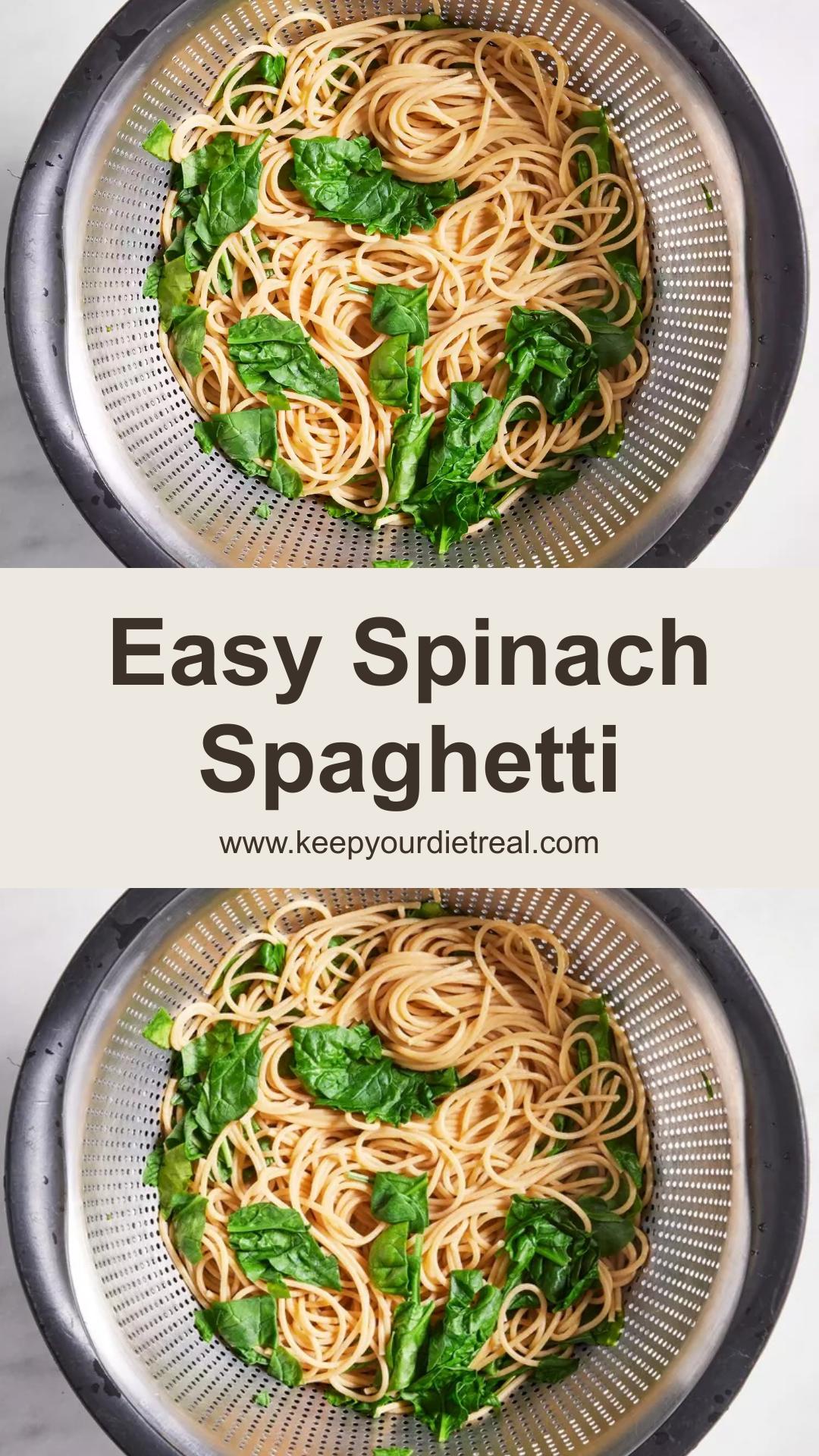 Spaghetti & Spinach with Sun-Dried Tomato Cream Sauce: Fast Pasta Dinner with Rich Flavor — pin 2