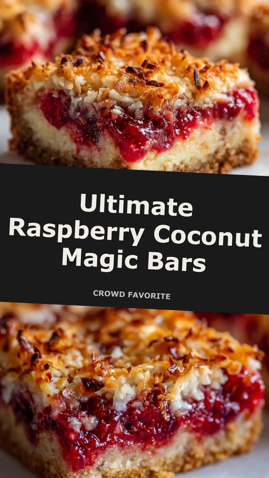 Raspberry Coconut Magic Bars with White Chocolate — pin 1