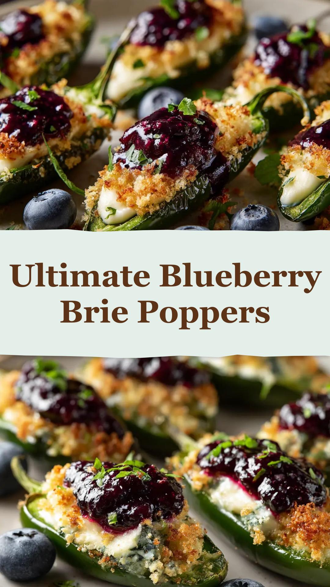 Blueberry Brie Jalapeño Poppers with Bacon and Blueberry Sauce — pin 2