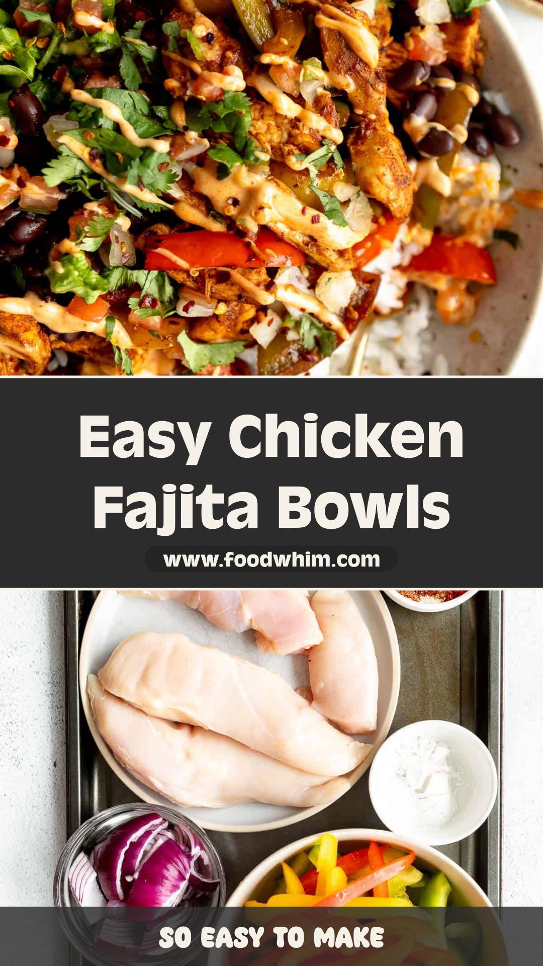 Chicken Fajita Bowls with Chipotle Aioli and Golden Peppers — pin 3