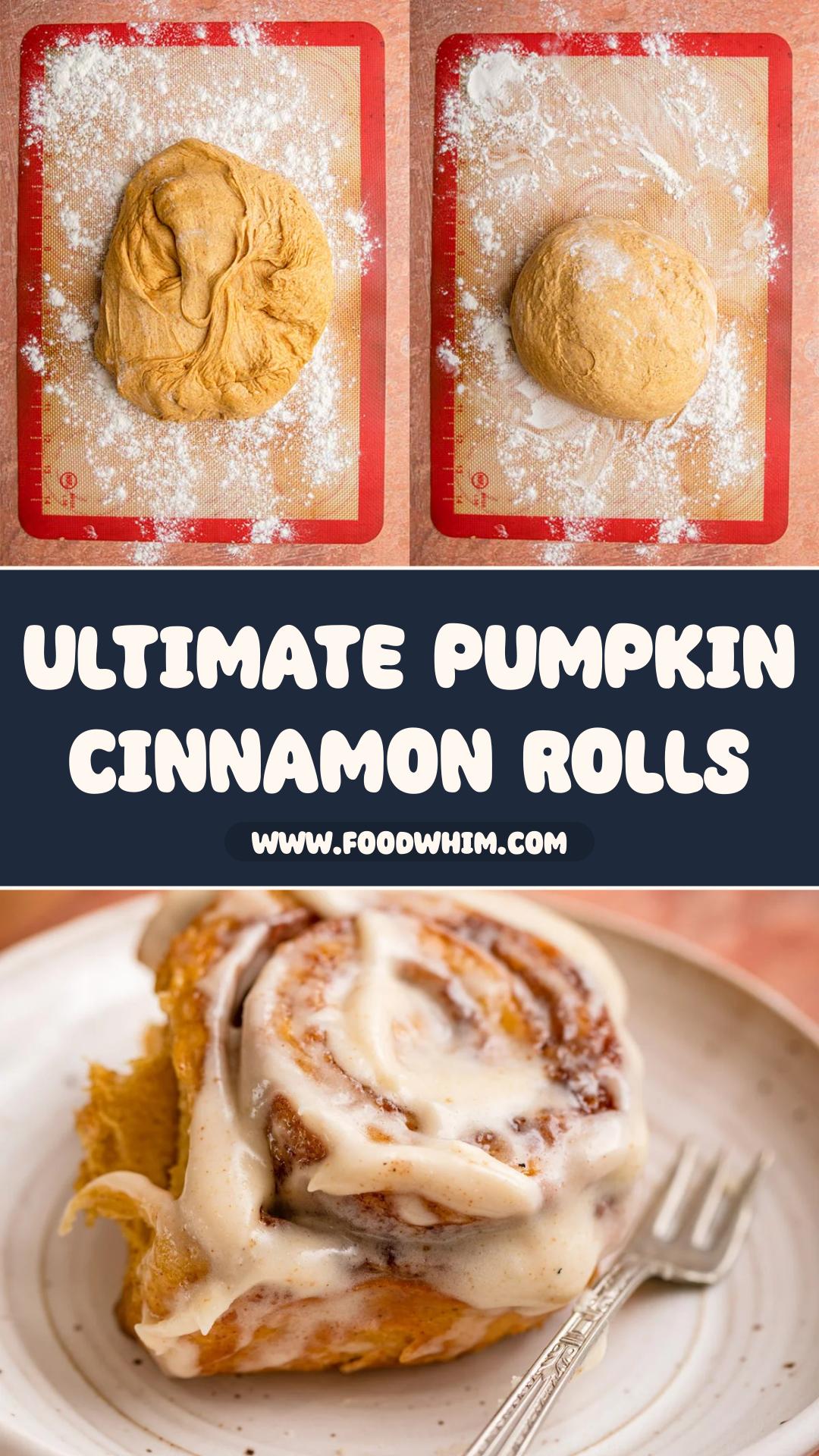 Pumpkin Cinnamon Rolls with Brown Butter Cream Cheese Frosting — pin 2