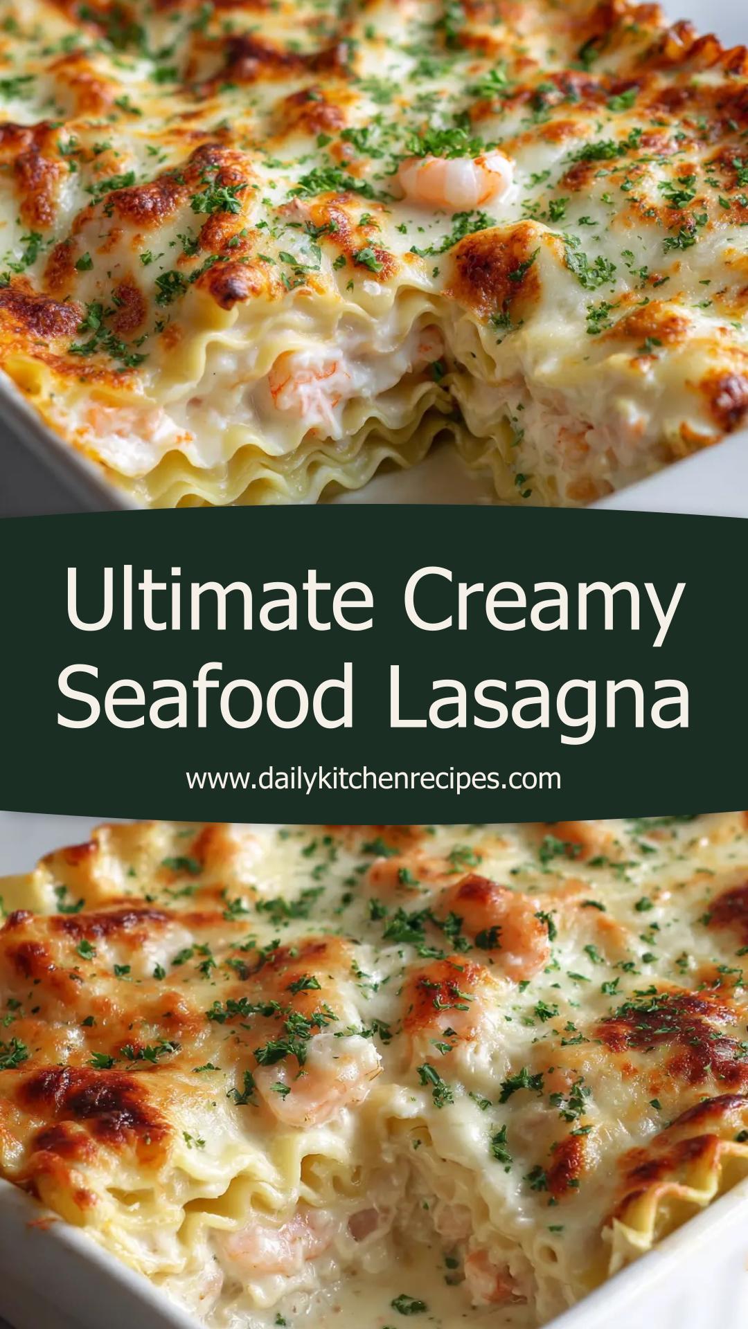 Creamy Seafood Lasagna with Salmon and Shrimp — pin 2