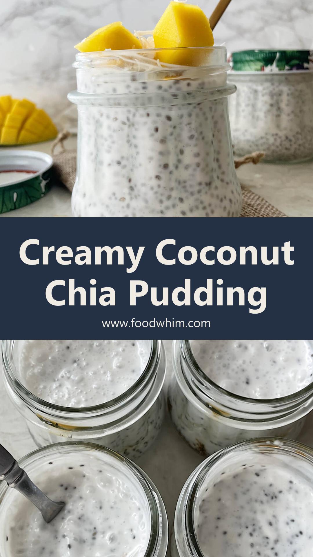 Coconut Chia Seed Pudding with Creamy Coconut Milk and Coconut Flakes — pin 2