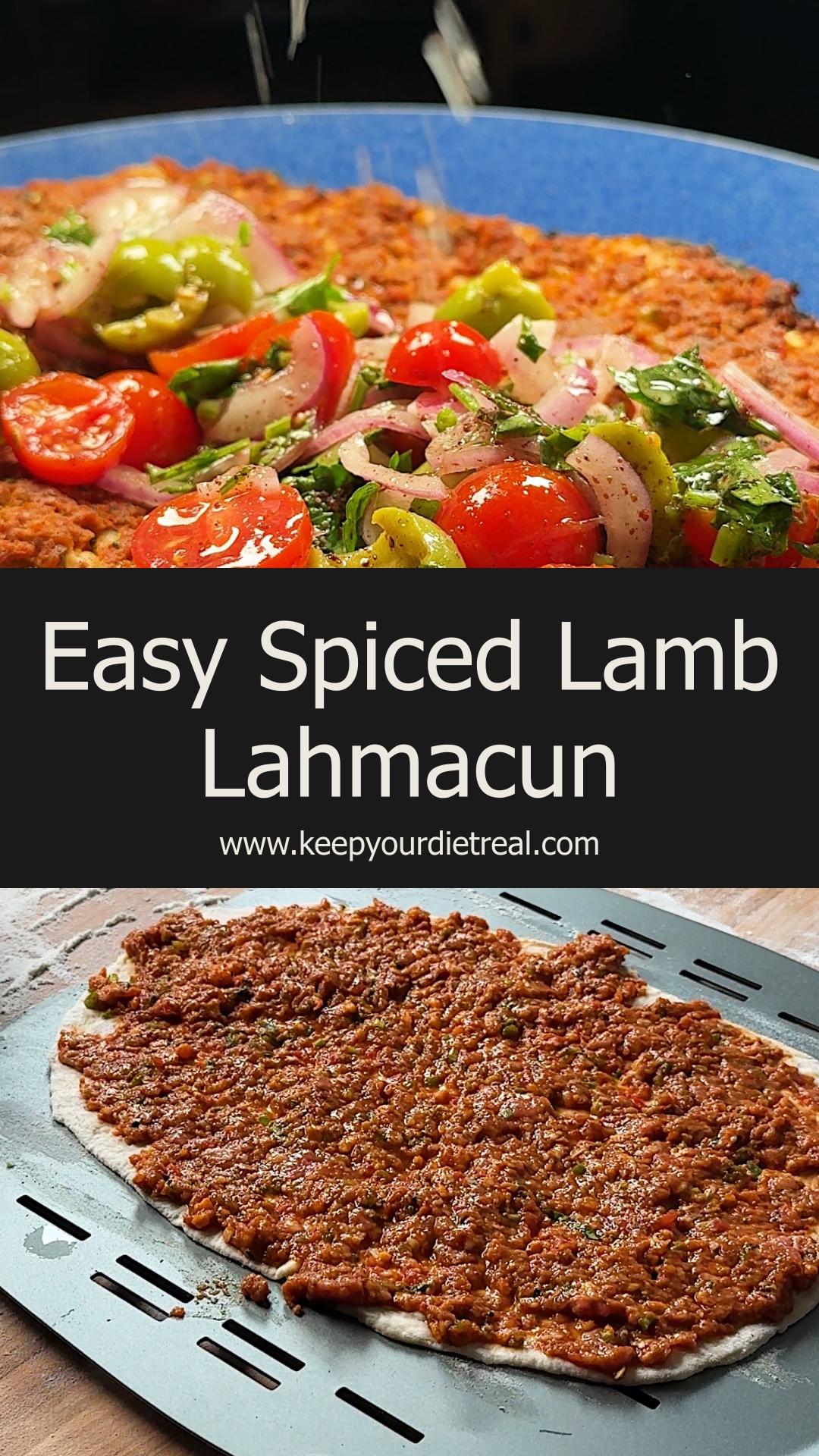 Easy Lahmacun With Spiced Ground Lamb and Lemony Olive Salad — pin 1