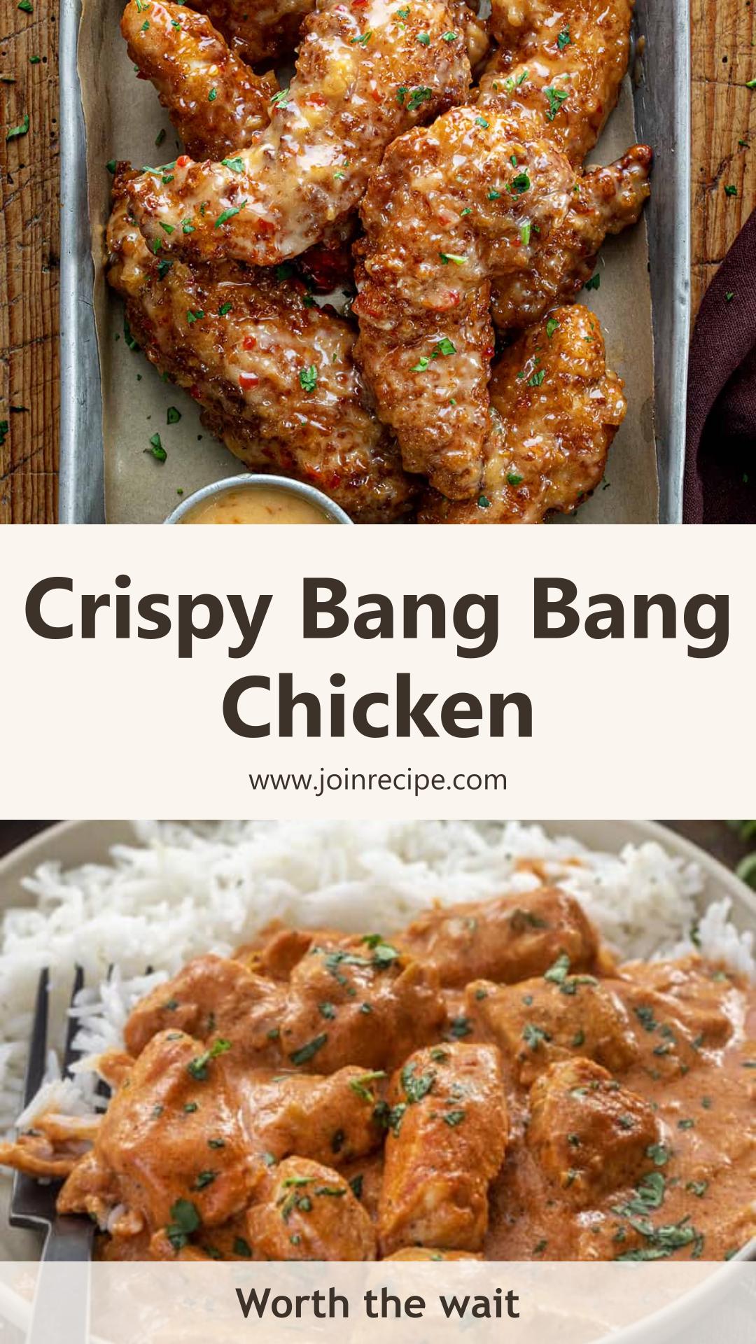 Bang Bang Chicken with Crispy Panko Crust and Sweet-Spicy Sauce — pin 1