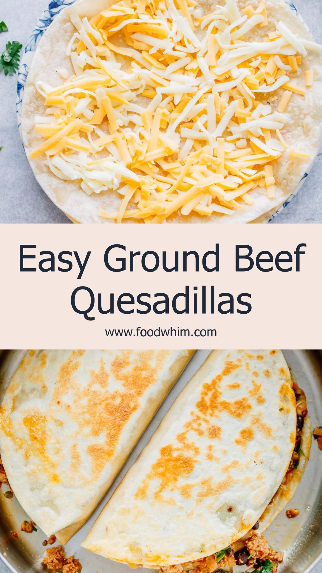 Ground Beef Quesadillas with Black Beans and Two Cheeses — pin 2