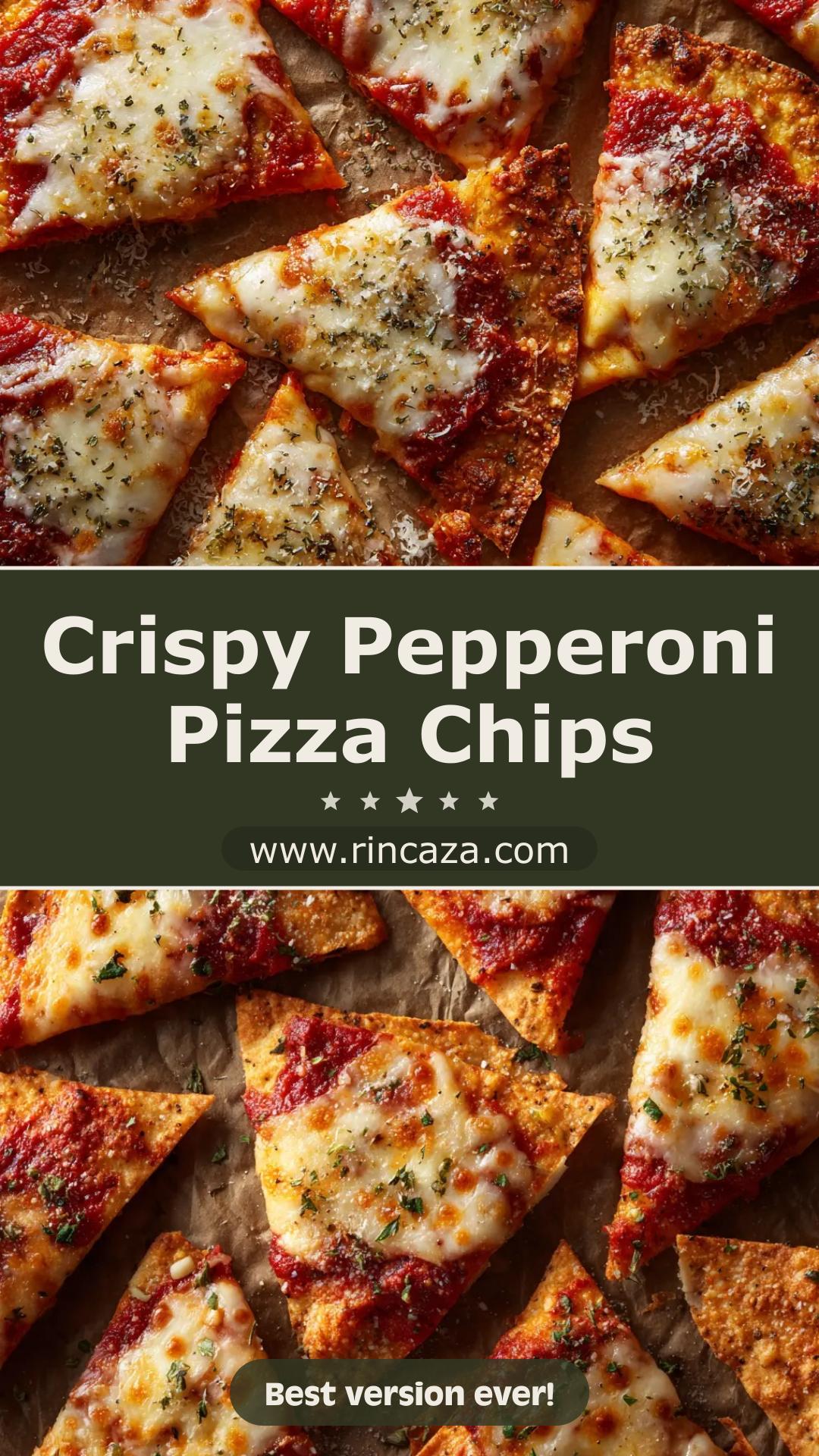 Pizza Chips with Pepperoni and Mozzarella — pin 1