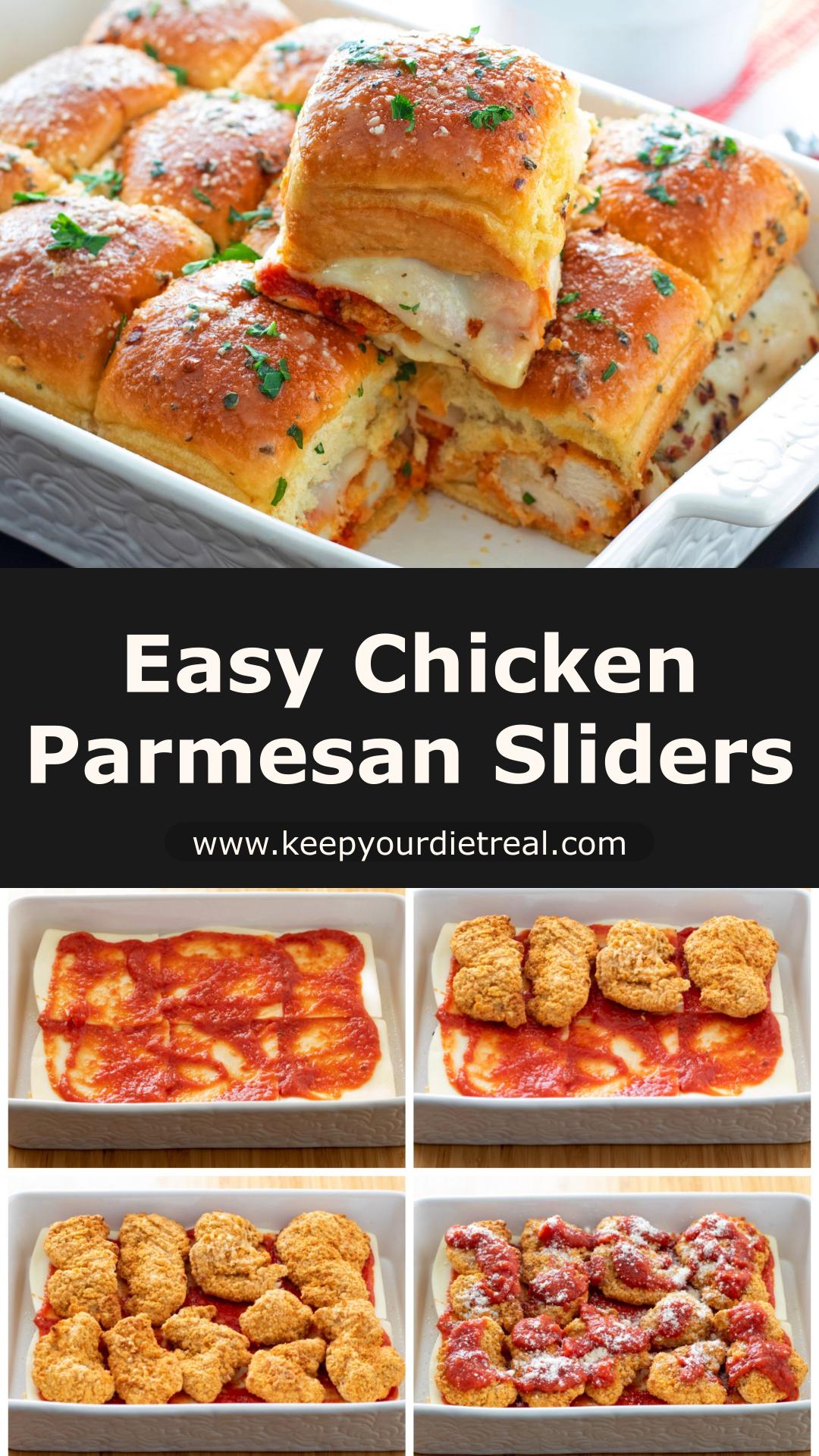Chicken Parmesan Sliders with Gooey Mozzarella and Garlic Butter — pin 1