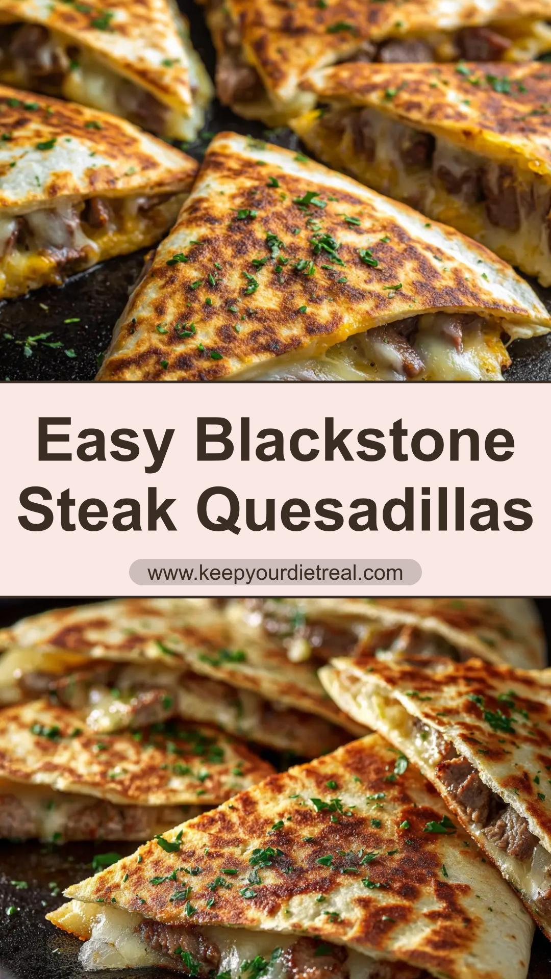 Blackstone Steak Quesadillas with Peppers and Cheese — pin 2