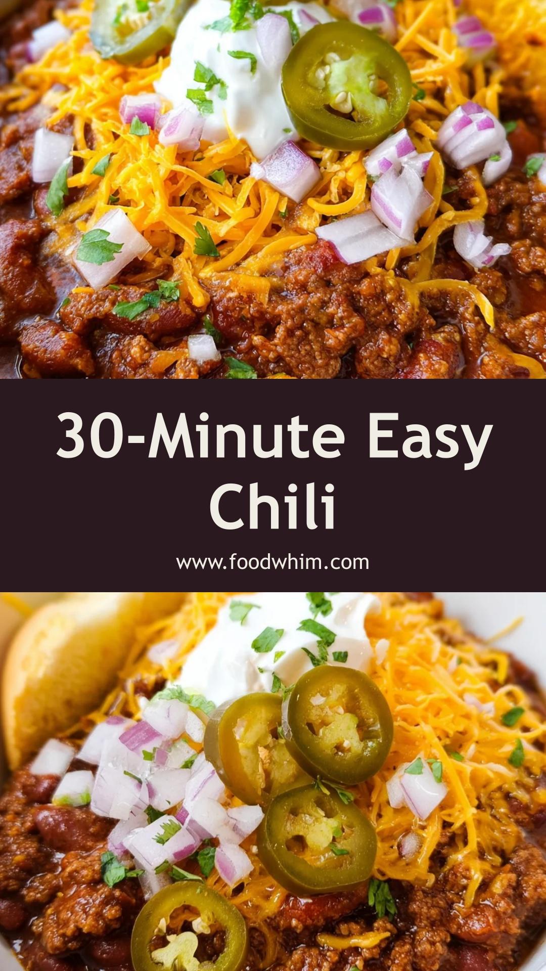 Quick Easy Chili: One-Pot Meal Ready in Under 30 Minutes — pin 2