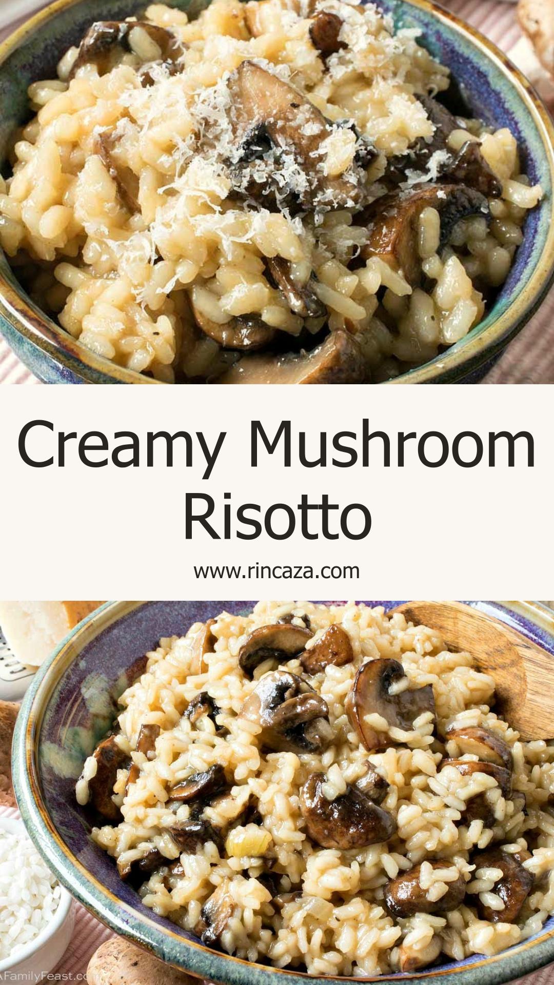 Mushroom Risotto with Creamy Arborio Rice and Parmesan — pin 3