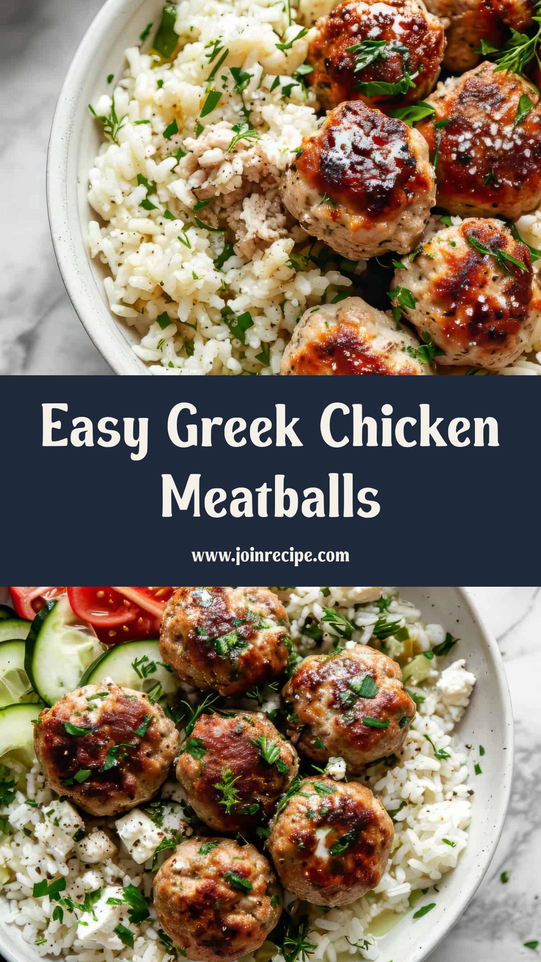 Greek Chicken Meatballs: Tender Meatballs with Feta and Fresh Herbs — pin 1