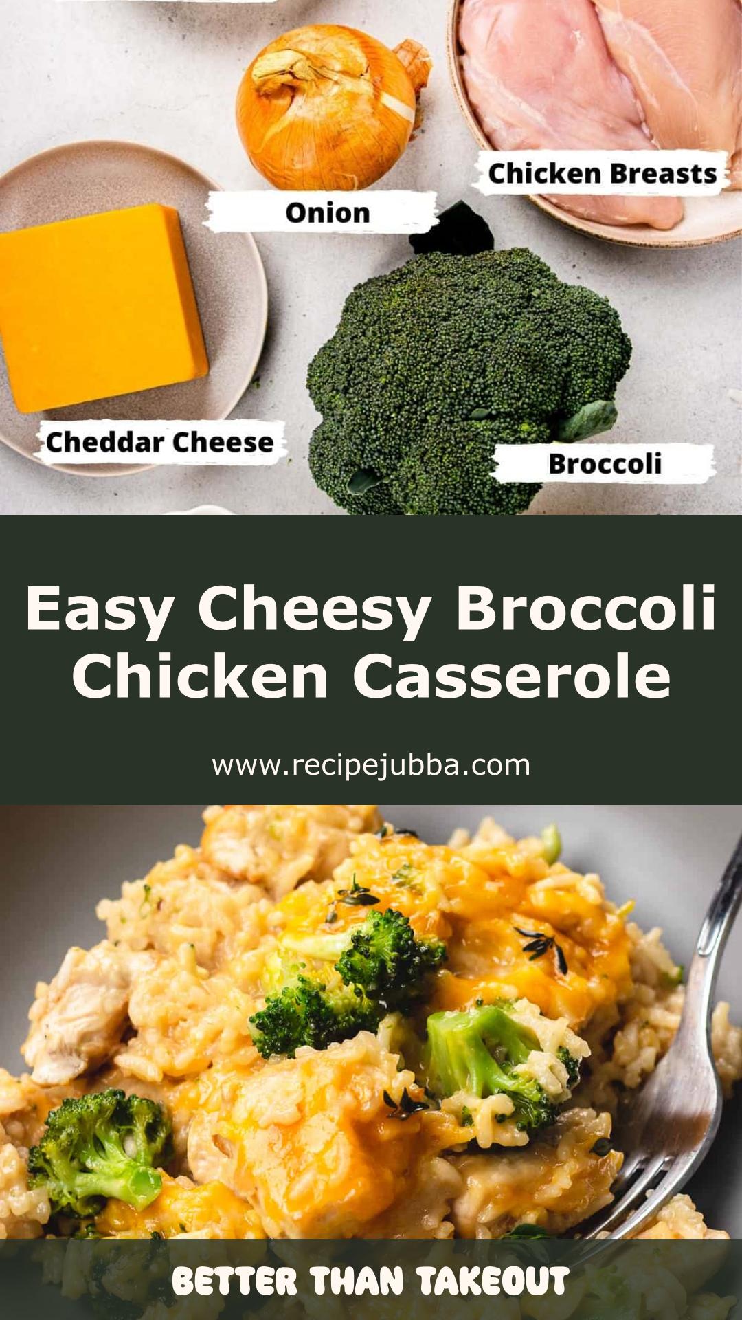 Cheesy Broccoli Chicken and Rice Casserole with Bubbling Cheddar — pin 2