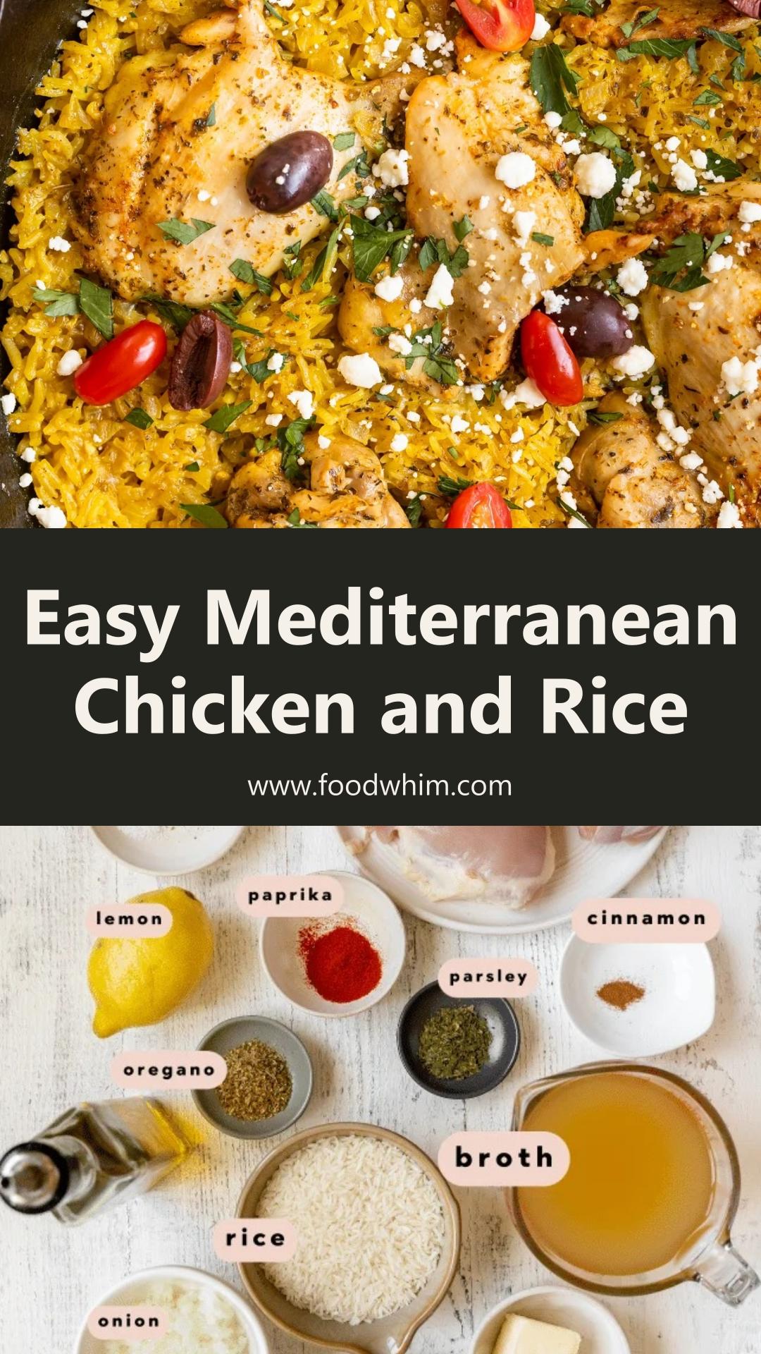 Mediterranean Chicken and Rice with Yellow Jasmine Rice — pin 1