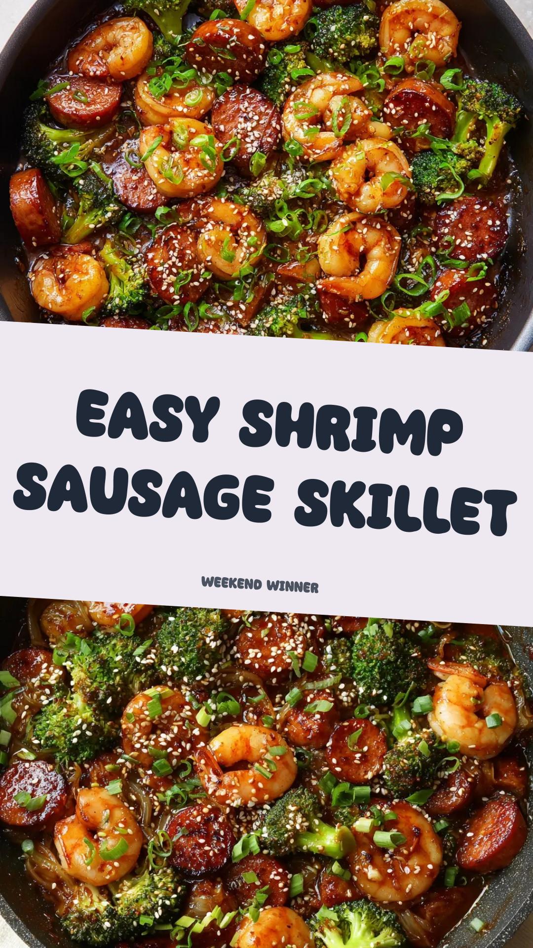 Honey Garlic Shrimp and Sausage Skillet with Broccoli — pin 2