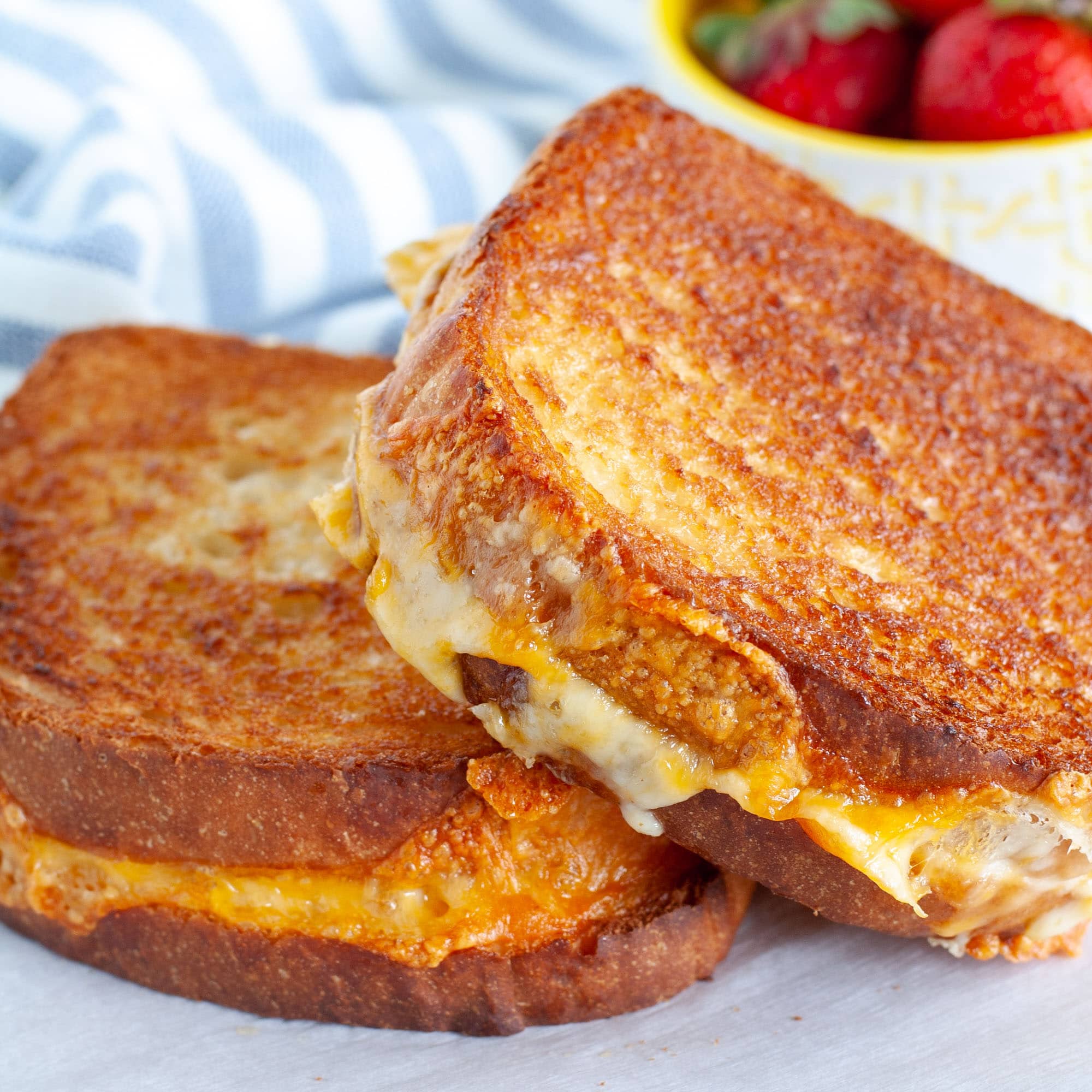 Air Fryer Grilled Cheese with Golden Bread and Melty Havarti