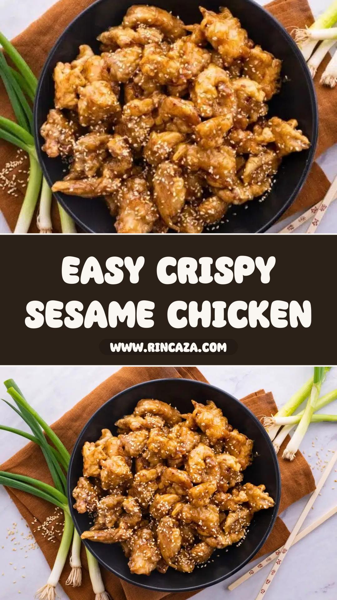 Easy Sesame Chicken with Crispy Tempura Coating — pin 1